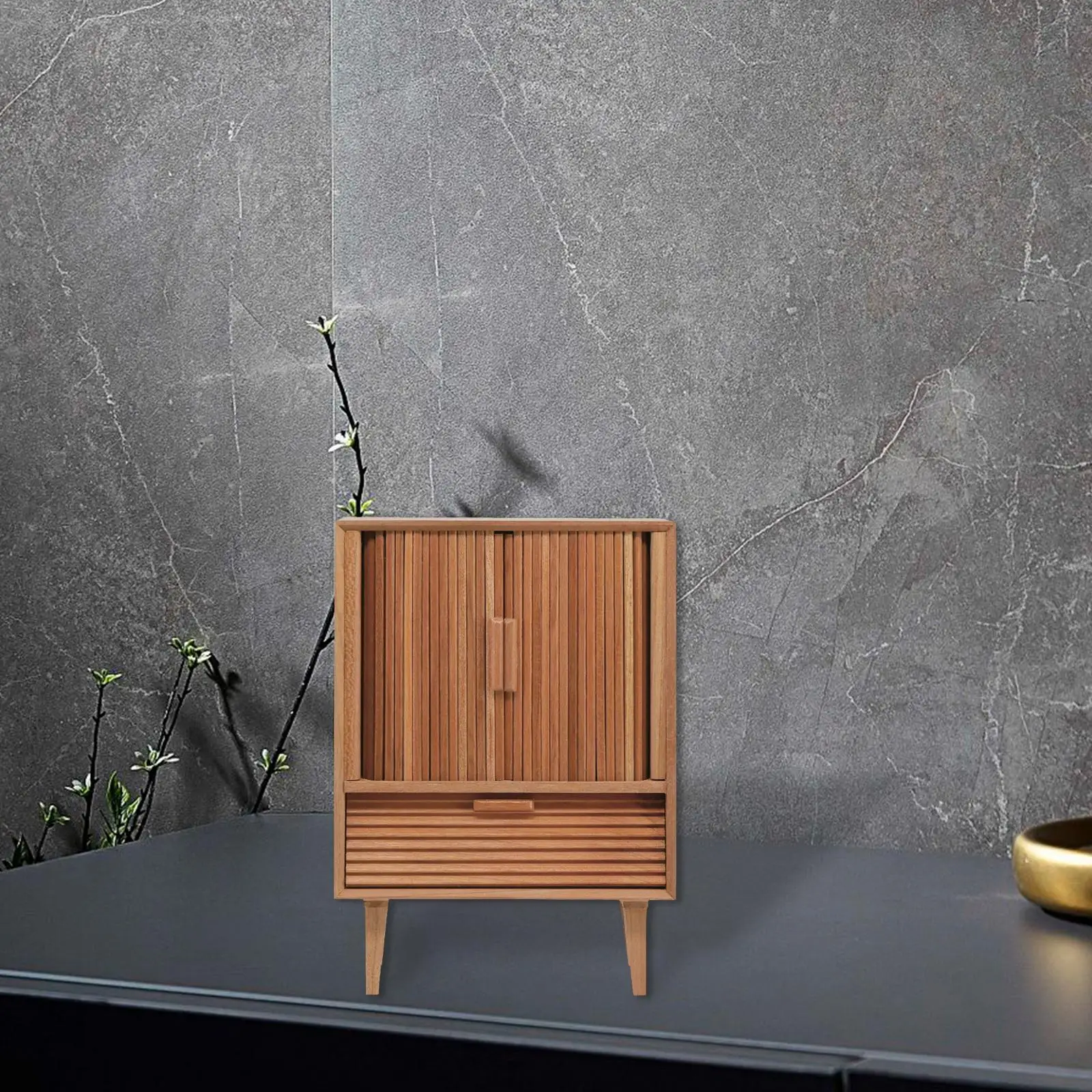 

Mini 1/6 BJD Dolls Wooden TV Cabinet Life Scene Scenery Supplies Decor