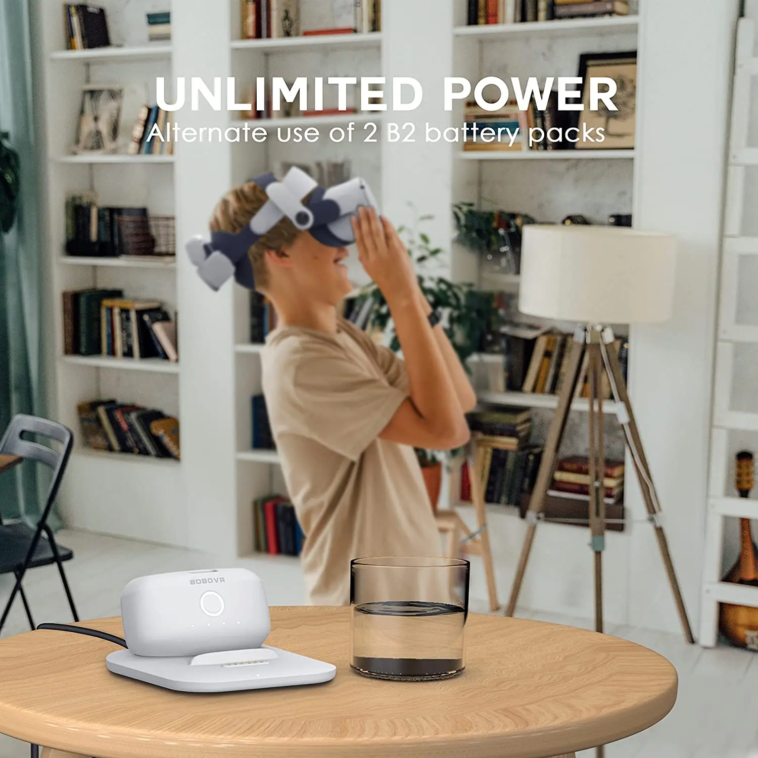 BOBOVR M2 Plus Elite Head Strap with Twin Battery with Magnetic Charging dock Combe Fast Charging for Oculus / Meta Quest 2