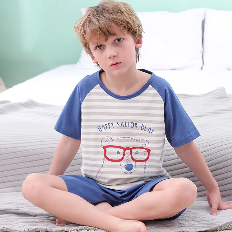 

Пижама детская с коротким рукавом, 100% хлопок, на возраст 6-16 лет