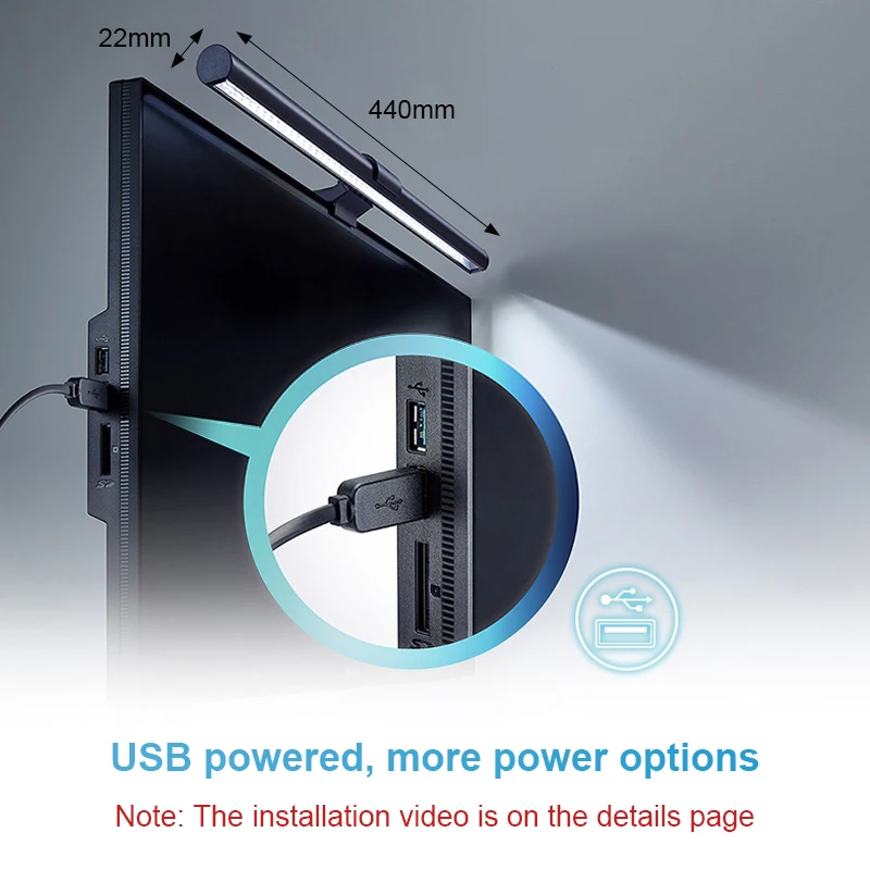 Скидка Светодиодсветодиодный настольная лампа для компьютера ПК плавное затемнение RGB подвесной монитор световая полоса Usb защита глаз подсветсв...