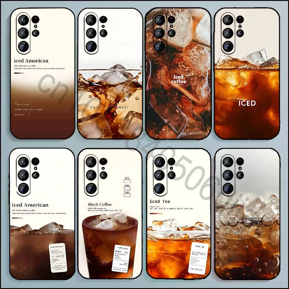 Фото Чехол для телефона Samsung Galaxy A20,21s,22,31,32,52,71,80,A91,5G с изображением холодного кофе, красочный, красивый, для смартфона №1