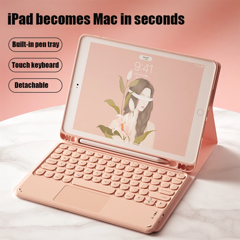 

RYWER Keyboard Magic TouchPad for iPad 10.2 Keyboard Case for Apple iPad 9.7 2017 2018 Air 2 3 4 Pro 10.5 11 2019 2020 2021 8th