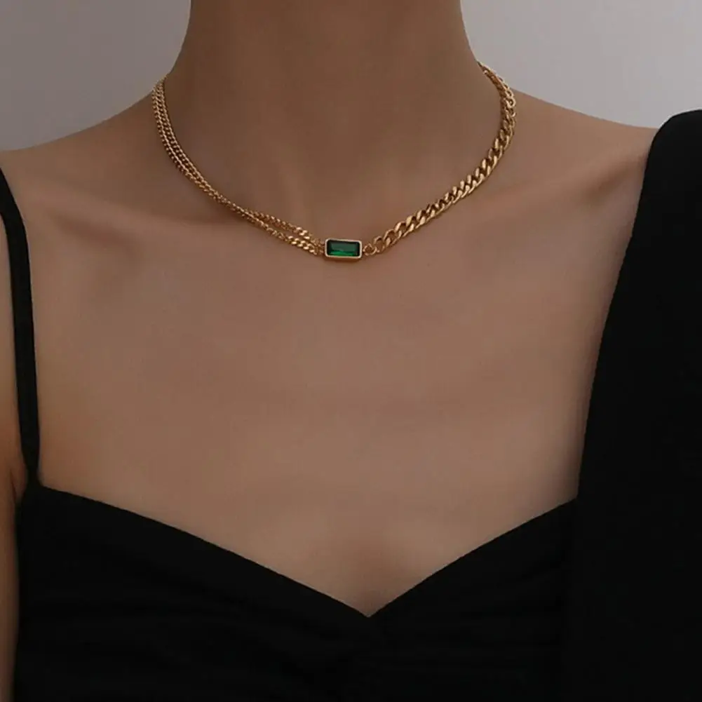 

Hot sales!Women Earrings Chained Square Cubic Zirconia Jewelry Vintage Electroplating Necklace Earrings Bracelet for T Show Gown