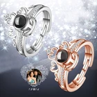 Роскошное женское свадебное кольцо в комплекте, модное кольцо с проекцией на 100 языках Я тебя люблю, романтическое кольцо с памятью для влюбленных, ювелирное изделие