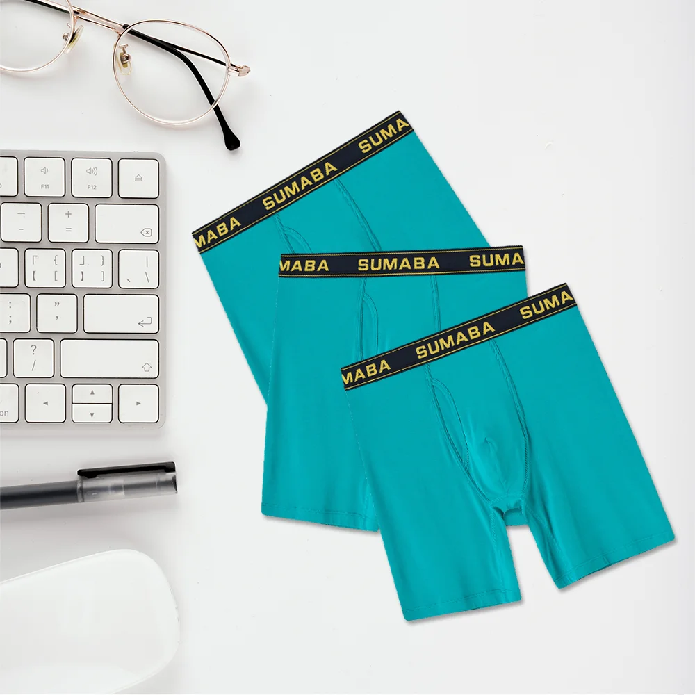 Man Long Feet Underwear Comfortable Male High Quality Bamboo Fiber Soft Boxer Panties Men's Solid Color Underpants