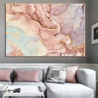 Абстрактная Картина на холсте, искусство, розовый мрамор, золотая фольга, настенный плакат и принты, Современная Скандинавская гостиная, домашний декор, картина