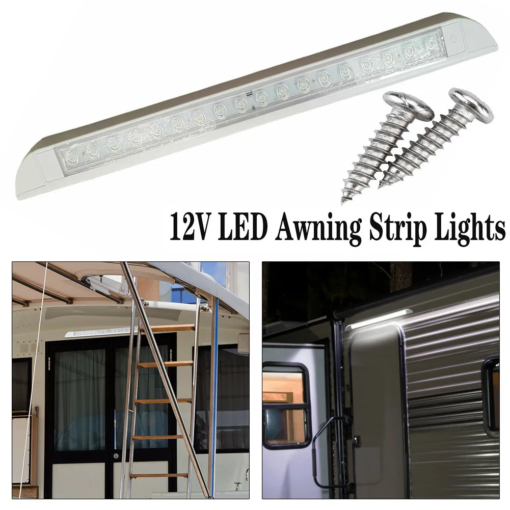 

12-28V RV LED Awning Light Waterproof Super Bright 9W 6000K Cold White Light For Integrated Touch Strip Light For Caravans/Ships