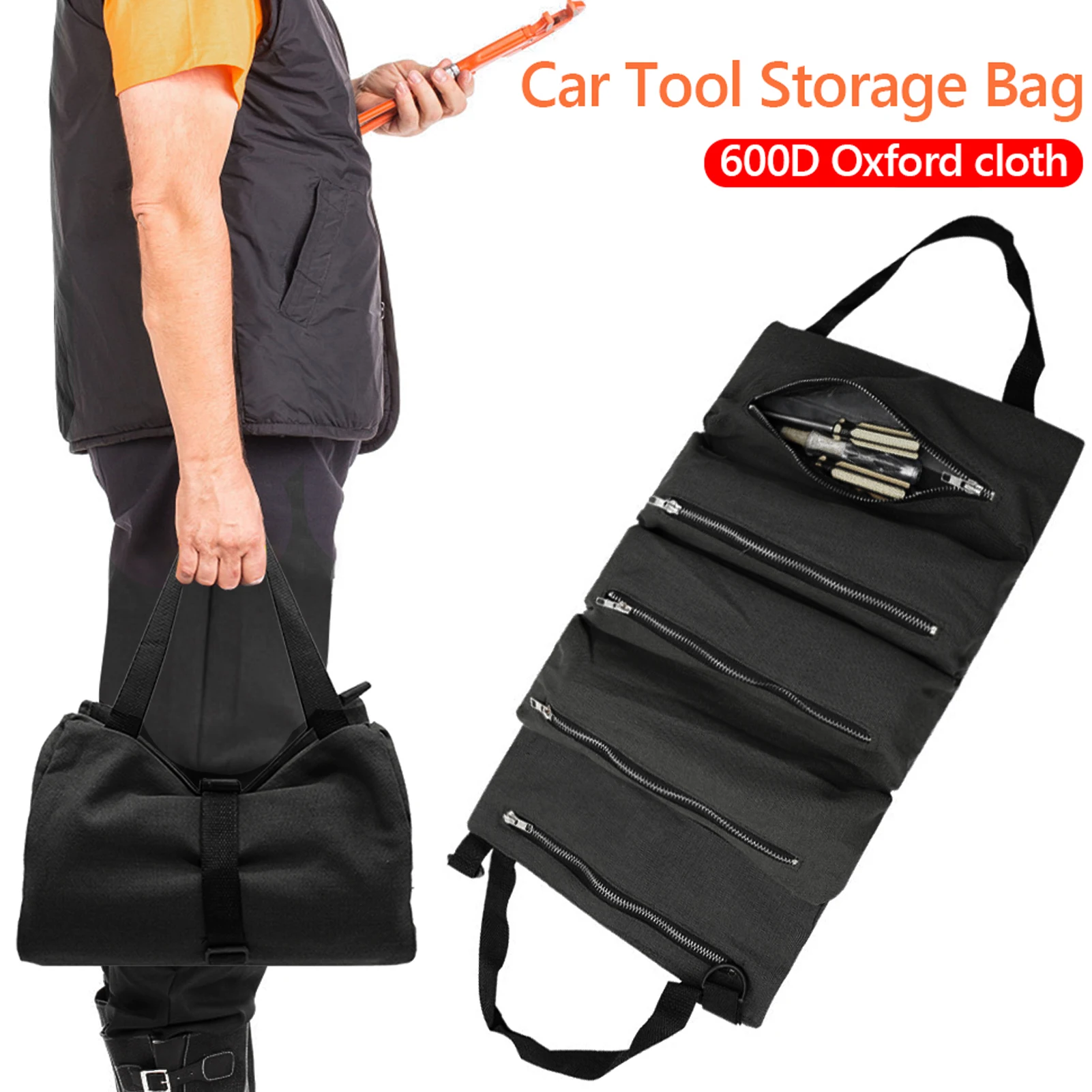 

Tool Bag Multi-Purpose Tool Pouch Wrench Organizer Small Shoulder Tool Bag Hanging Zipper Carrier Tote Working Tool Bag