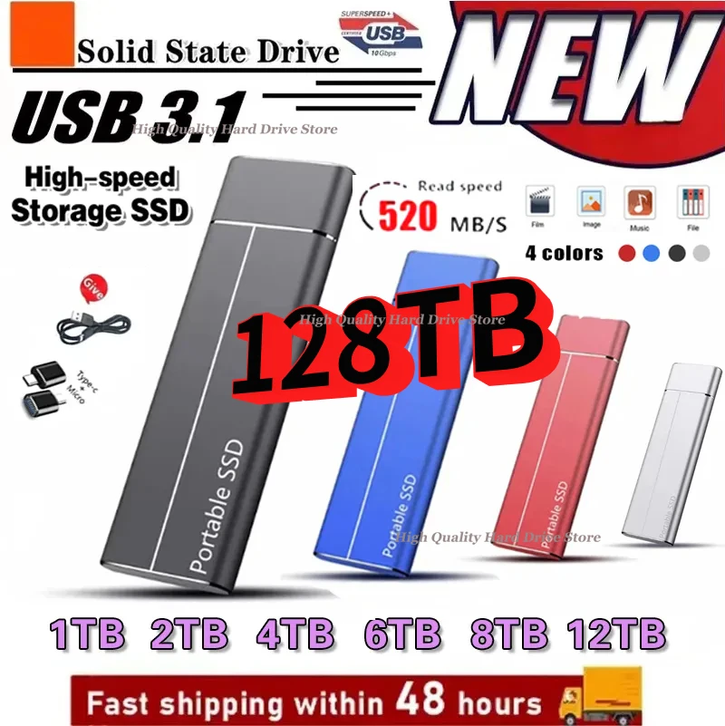 

Portable 1TB 2TB SSD 4TB 16TB External Hard Drive Type-C USB 3.1 High Speed 8TB External Storage Hard Disks For Laptops