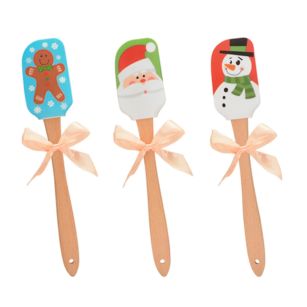 

3pcs Cake Scraper Portable Silicone Christmas Useful Kitchen Appliance Tool for Home Kitchen Restaurant