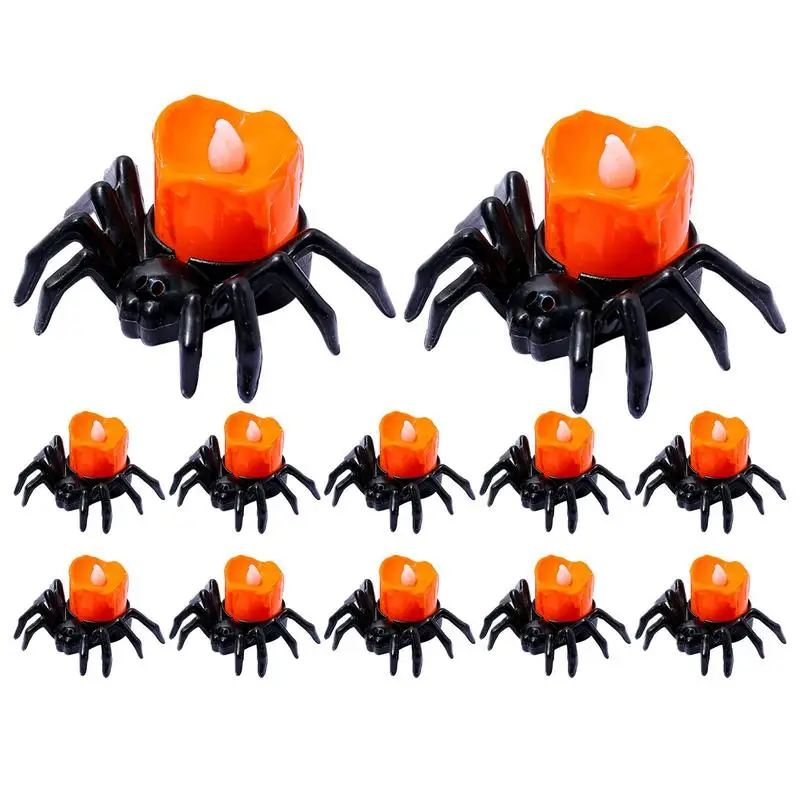 

Tealight Battery Operated 12pcs Creative Pumpkin Tealights Flameless Halloween Decorations For Halloween Parties Day Of The Dead