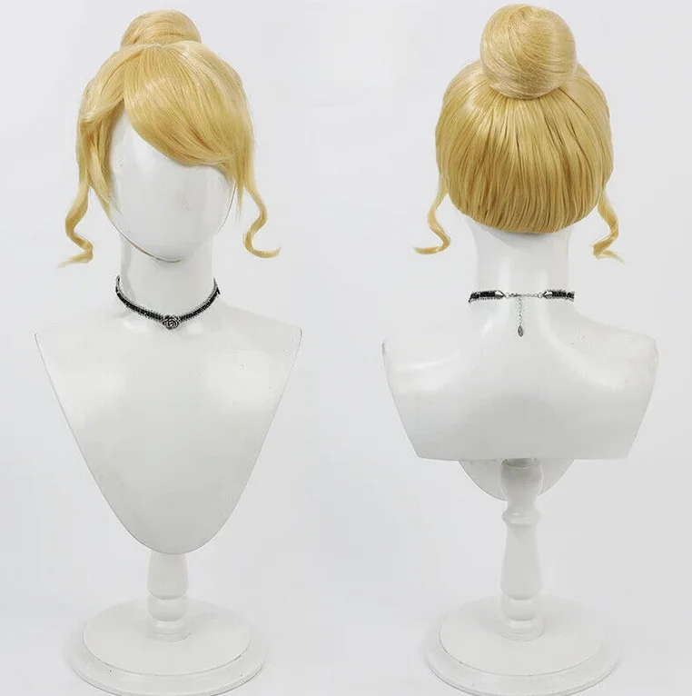 Парик Золушки для косплея взрослых женщин светлые парики принцессы с пучками