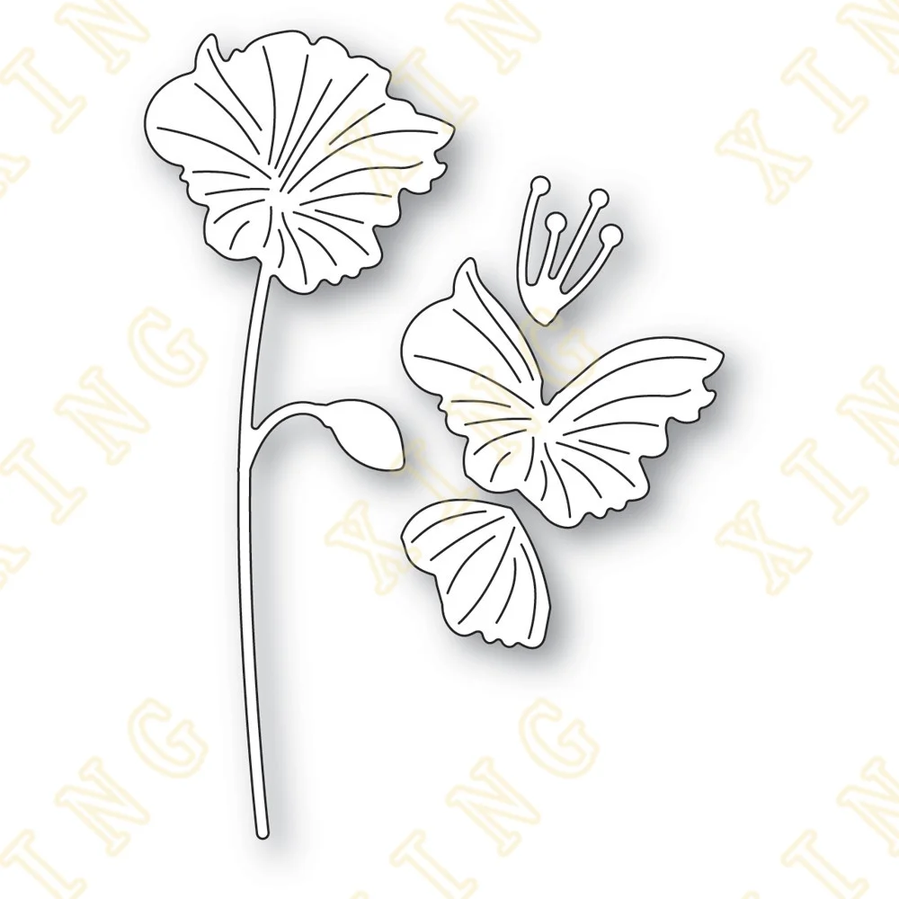 

Sweet Poppy Stem 2022 New Metal Cutting Dies Scrapbook Diary Decoration Stencil Embossing Template Diy Greeting Card Handmade