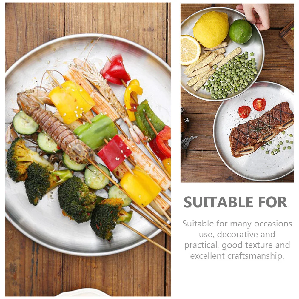 2 шт. тарелка из нержавеющей стали кухонный гаджет блюдо для закусок поднос еды