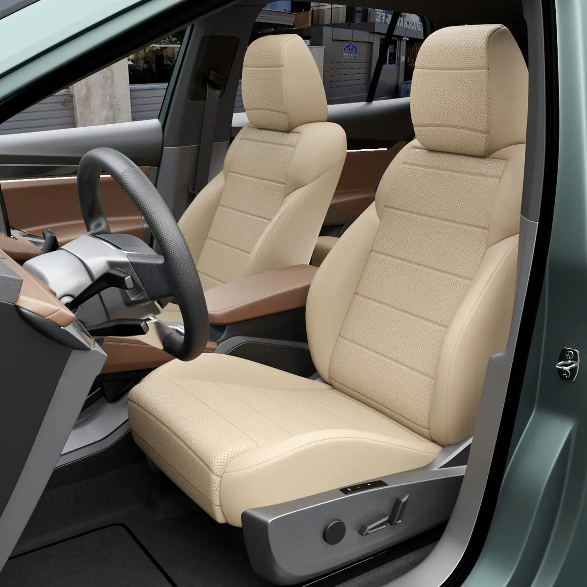 Чехлы на Мерседес-Бенц Спринтер из экокожи 1995-2005 Экокожа Бежевый 46 A-A-245F417