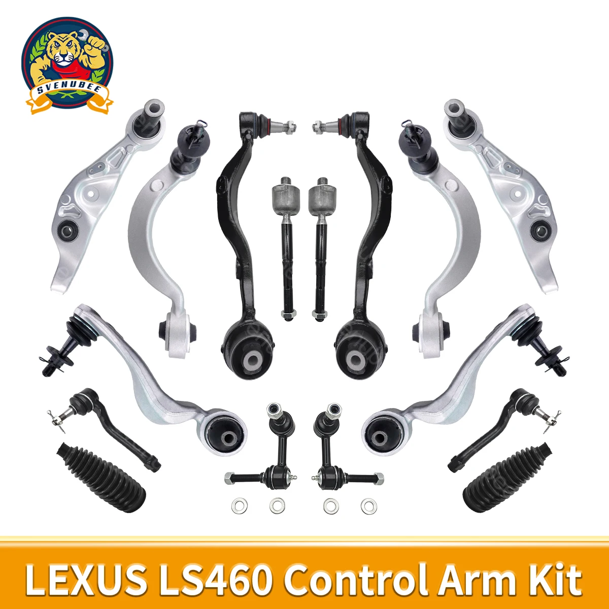 

Комплект из 16 деталей Svenubee: верхние и нижние рычаги подвески, стабилизатор и рулевые тяги для Lexus LS460 RWD 2007-2017