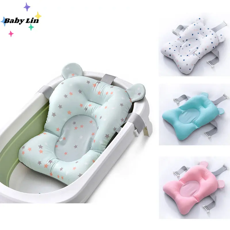 Newborn Bathtub Pillow Infant Anti-Slip Soft Comfort Body Cushion Baby Bath Seat Support Mat Foldable Baby Bath Tub Pad Chair images - 6