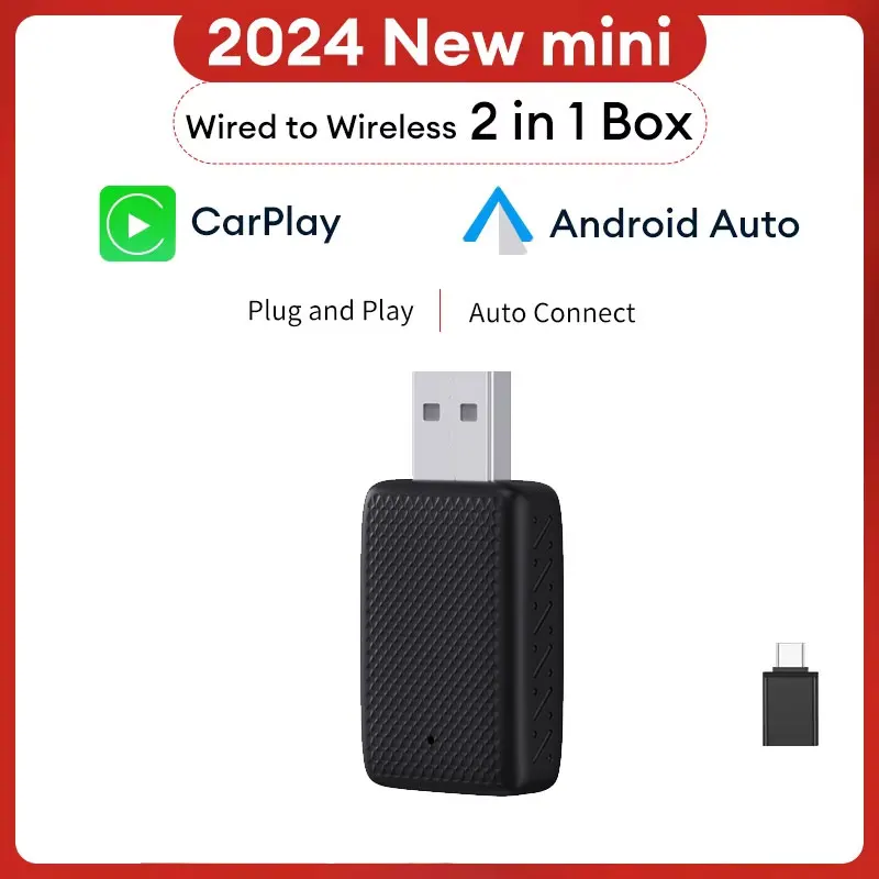 Беспроводной адаптер XUDA Carplay Android Auto Wireless Smart Dongle 2in1 для Volvo Benz Audi Kia Hyundai VW Mazda Cadillac