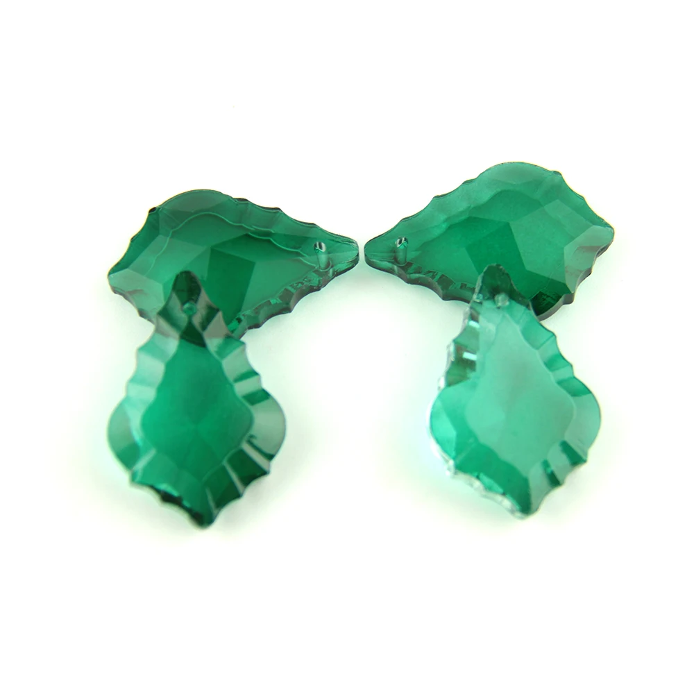 

38mm/50mm/63mm/76mm Zircon Green Charms Crystal Pendant Maple Leaf Glass Bead Chandelier Prism Parts Hanging Suncatcher For Lamp
