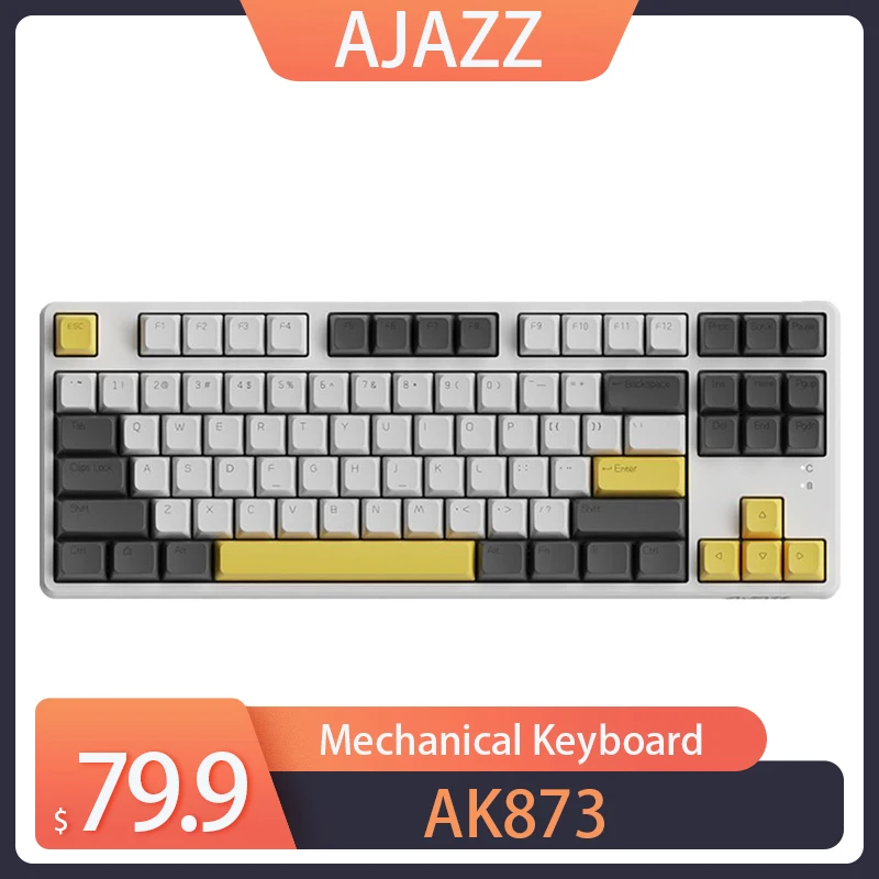 

AJAZZ AK873 Hot Swap Mechanical Keyboard 87 Keys Bluetooth Wireless Gaming Keyboard RGB Backlit PBT Keycaps for Gamer Laptop PC