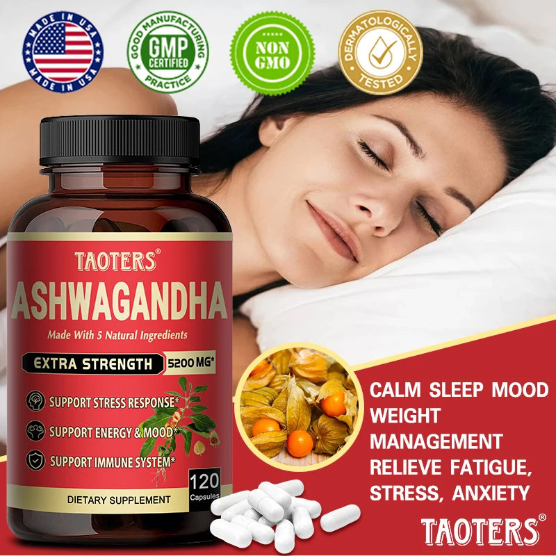 

Ashwagandha, 5200 мг на порцию, повышенная сила-поддерживает энергию и настроение, иммунитет, снимает тревожность-улучшает настроение