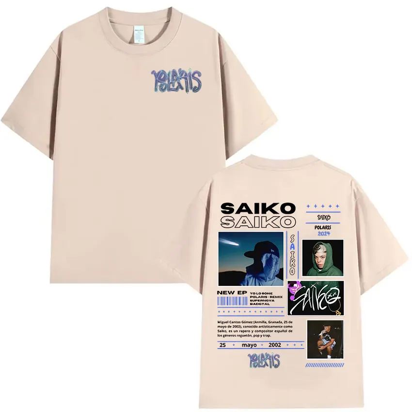 Рэпер SAIKO POL ARIS Tour 2024 футболка с графическим рисунком мужская в стиле хип-хоп