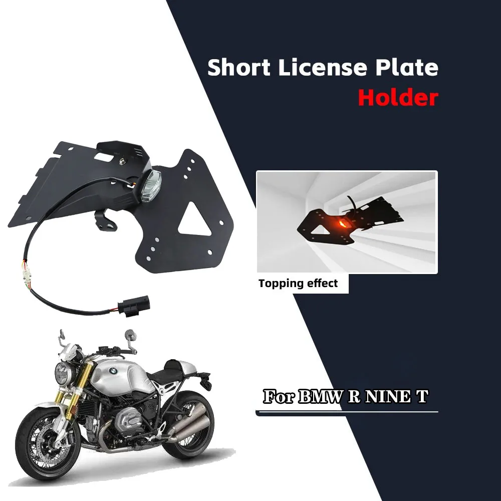 

Motorcycle License Plate Bracket For BMW R NINE T NINET Racer Scramble 9 T RNINET Rear Brake Lamp Taillight LED Light Tail Mount