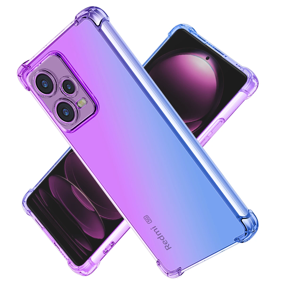 

Clear Cute Gradient Case for Redmi Note 12 Pro+ / Note 12 Pro / Note 12 Explorer Slim Anti Scratch Flexible TPU Shockproof Cover