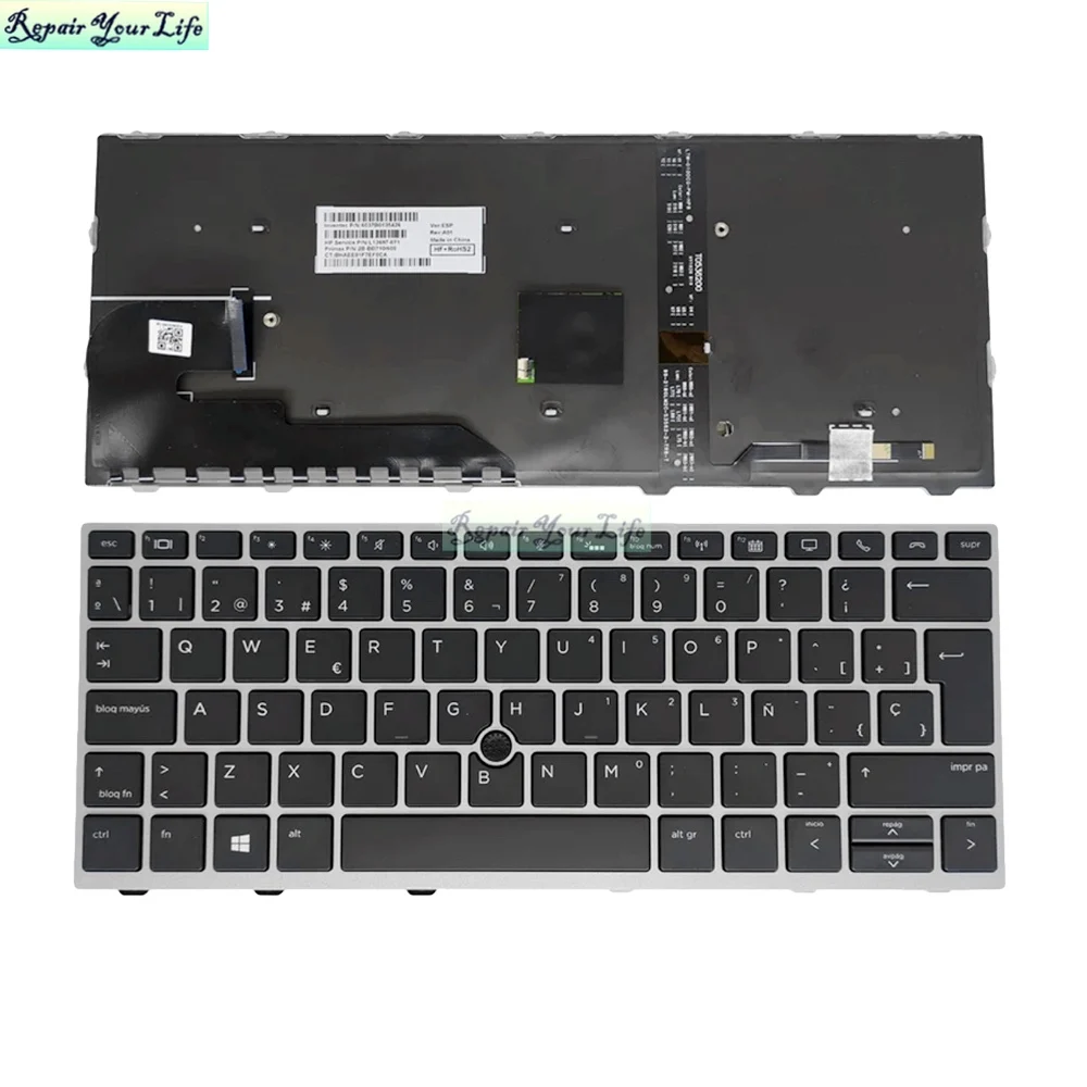 

Hebrew US USA Spanish Backlit Keyboard for HP EliteBook 830/836 G5 g6 730 735 G5 G6 Notebook Keyboard Backlight L13697-071 NEW