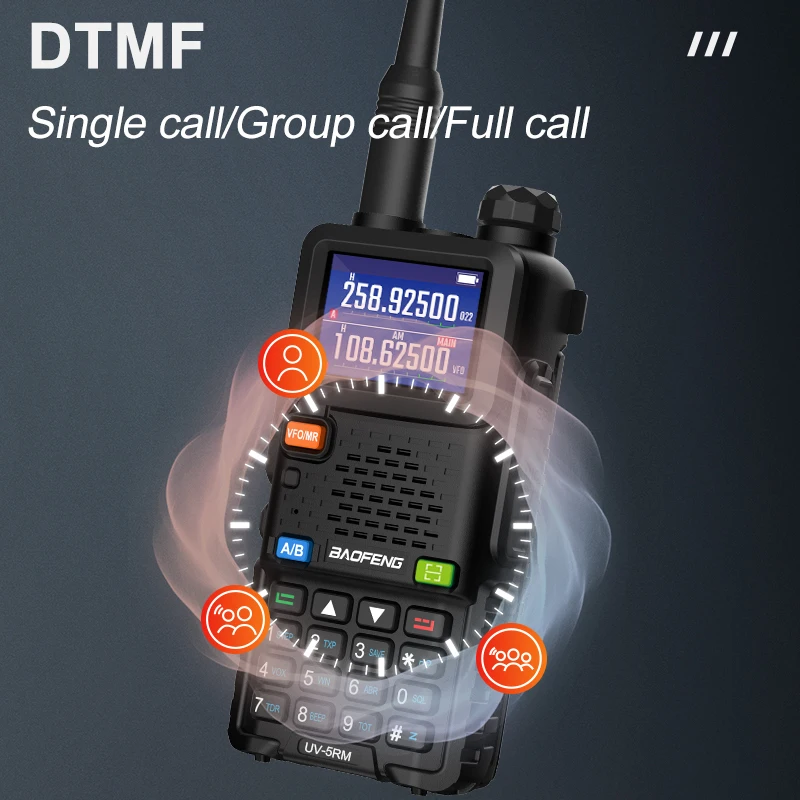 Портативная Рация Baofeng UV-5RM С Воздушным Диапазоном 15 Вт И AM FM 999 Каналов