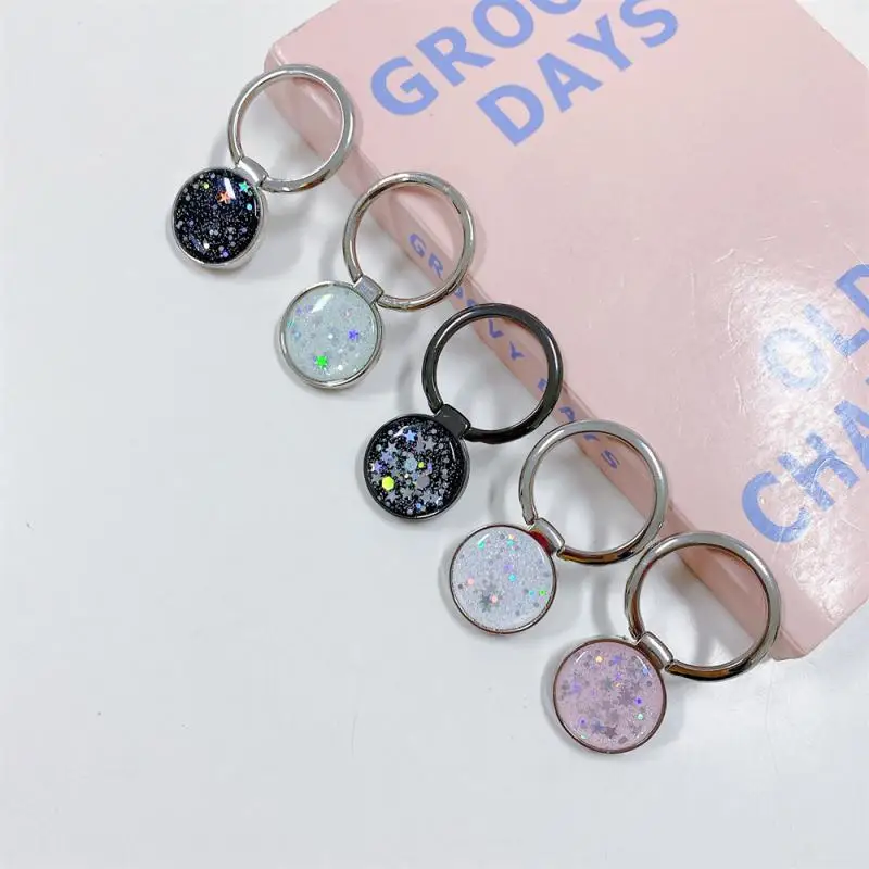 

Finger Ring Holder 360 Rotating Bracket New Star RoundMobile Phone Ring Bracket Flash Powder Shell Pattern Ring Buckle