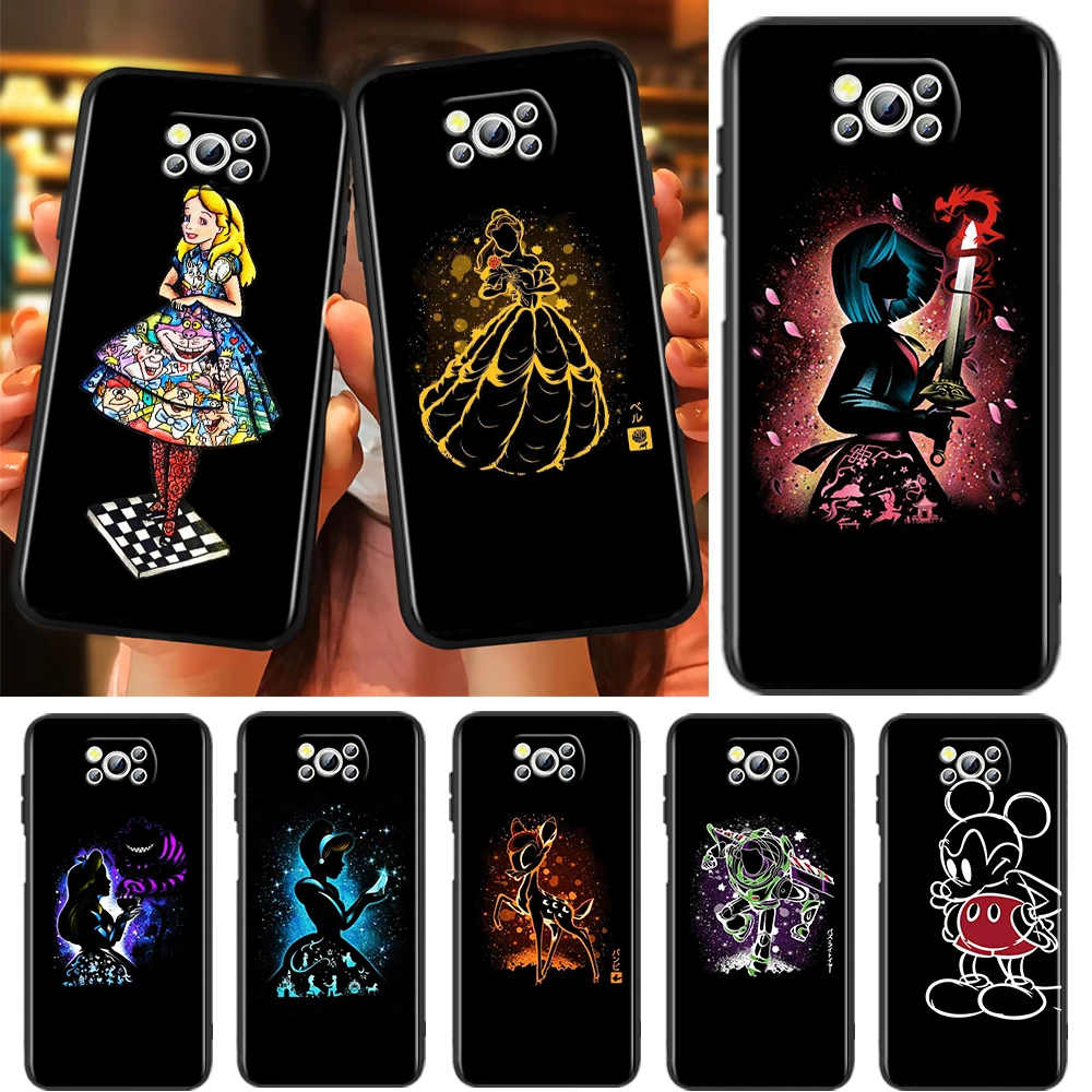 

Disney Princess Marvel Case For Xiaomi Mi Poco X4 X3 NFC F4 F3 GT M5 M5s M4 M3 Pro C40 C3 5G Soft Black Phone Cover Shell Capa