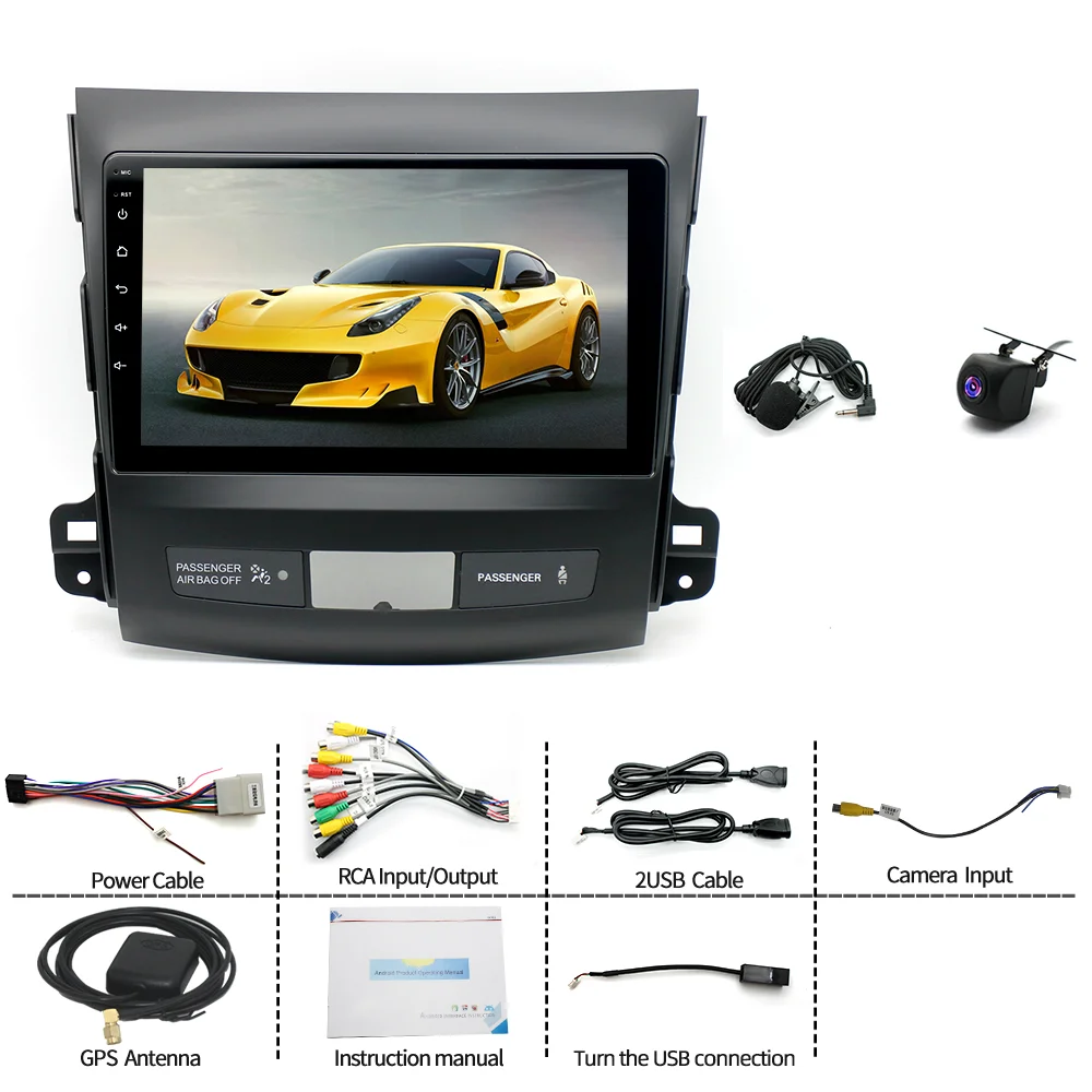 Фото 9-дюймовый для Mitsubishi Outlander 2005-2011 Android 13.0 6G + 128G автомобильный GPS-навигатор мультимедийный плеер радиолента головное устройство Carplay №3