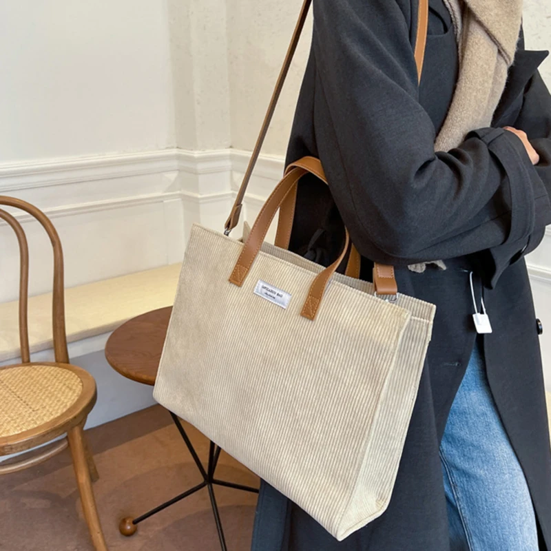 

Женская темпераментная большая сумка, ретро сумки для покупок, простая ручная вместительная сумка через плечо с одной лямкой для осени и зи...