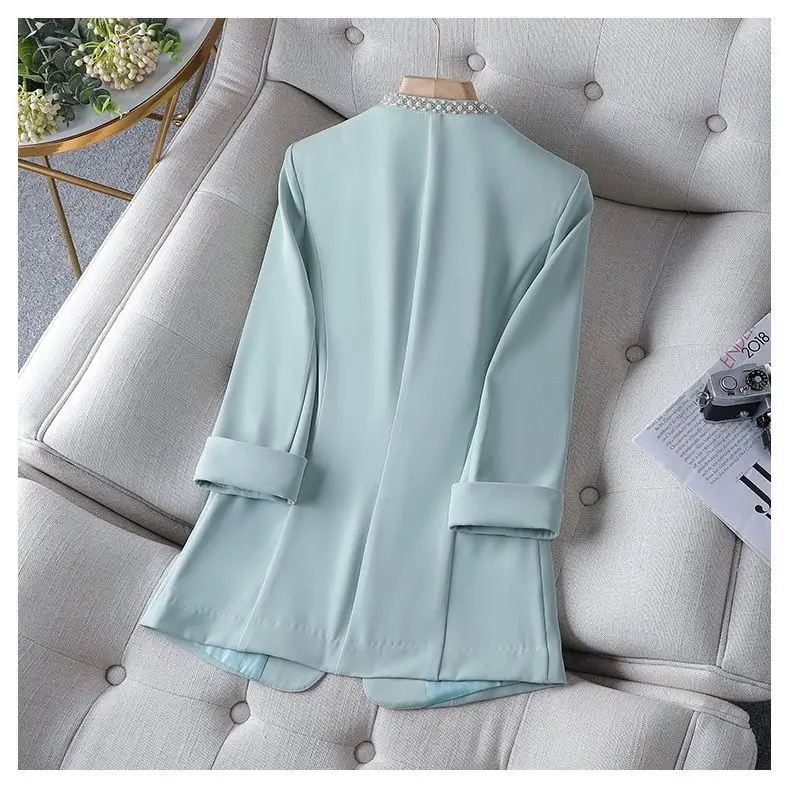 V neck Thin Suit Women's 2023 Spring and Summer New Korean Fashion Professional Wear Half Sleeve Casual Jacket Office Blazer