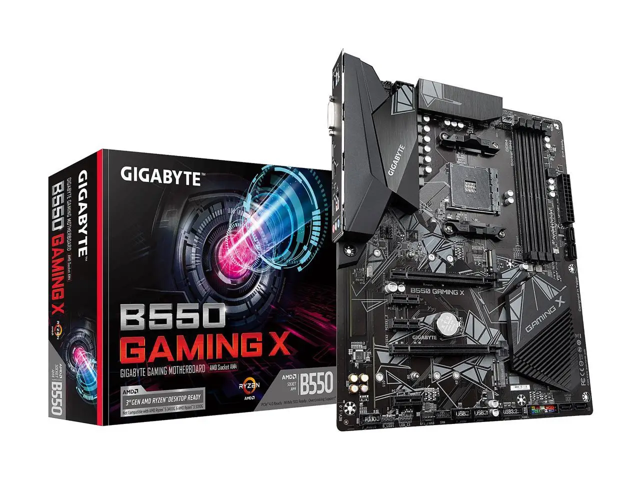 

GIGABYTE B550 GAMING X AM4 AMD B550 ATX Motherboard with Dual M.2, SATA 6Gb/s, USB 3.2 Gen 2, PCIe 4.0