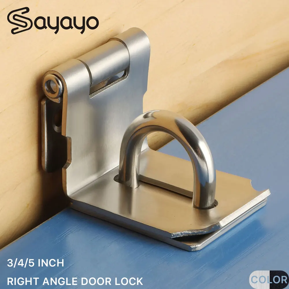 

Sayayo Door Lock 90 Degree Barn Bolt Cast Stainless Steel Hook Latch Window Cabinet Locks with Screws Right Angle Gate Lock