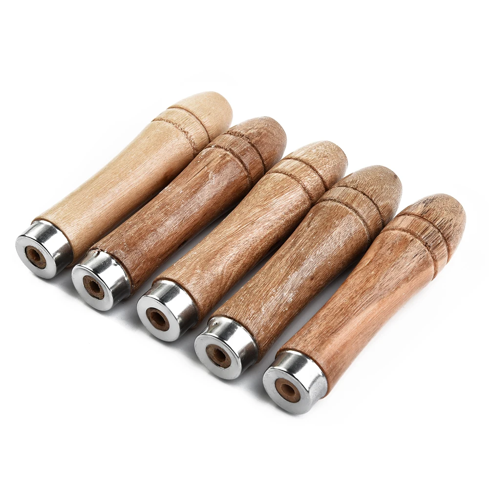 Set Wooden File Handle Strong Metal Collar Wood 5pcs For File Craft Tool Replacement Durable High Quality Useful