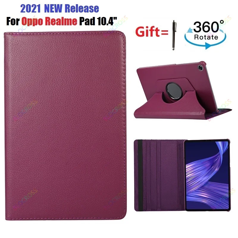 

Чехол для Oppo Realme Pad 10,4 дюйма 2021 градусов вращающаяся подставка защитный чехол Регулируемая подставка для Realme Pad 360 с ручкой