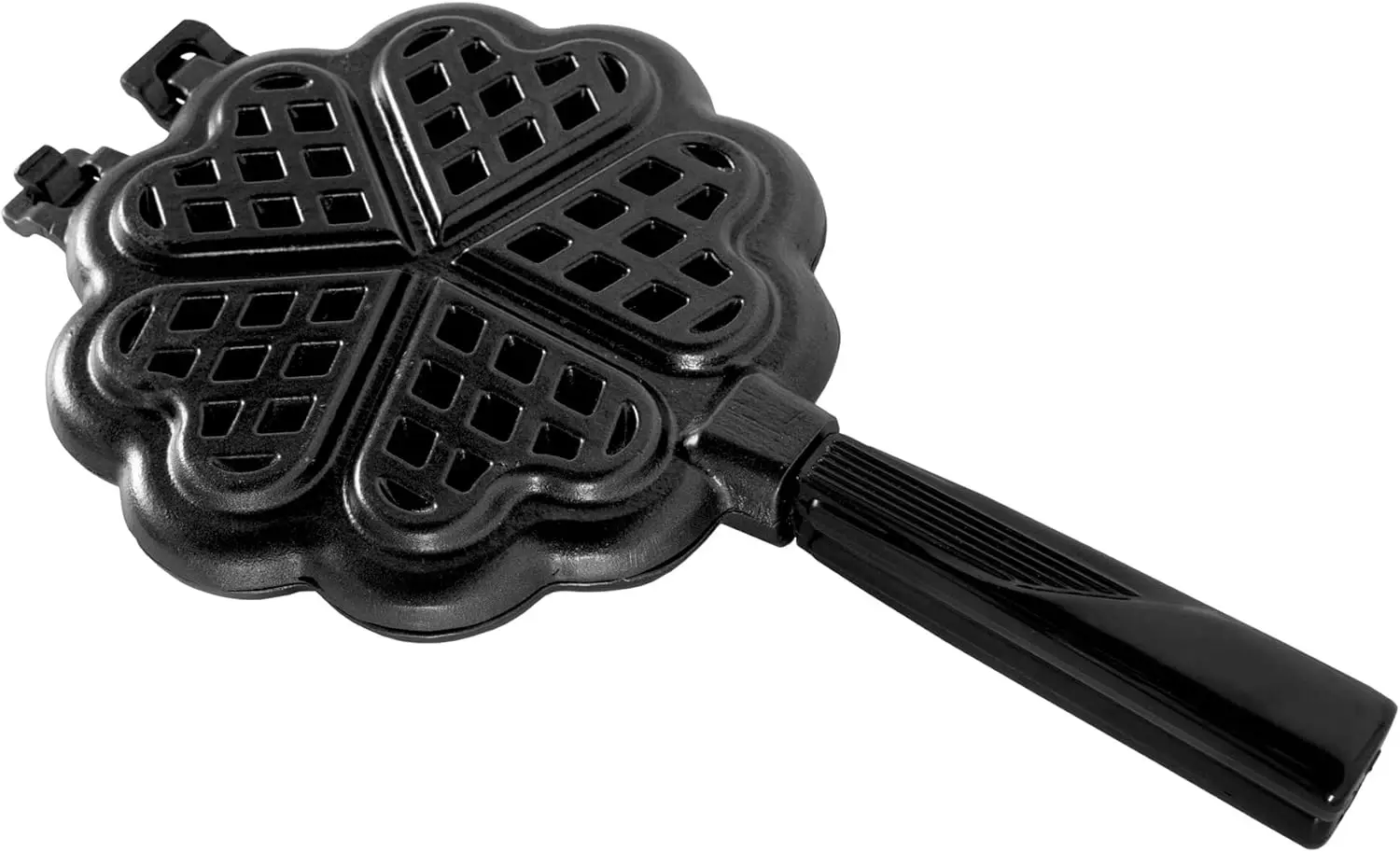 

Sweetheart Waffler, Cast-Aluminium Pan, Heart Shaped, Mini Waffle Maker, Black Five 3.5 inch cavities