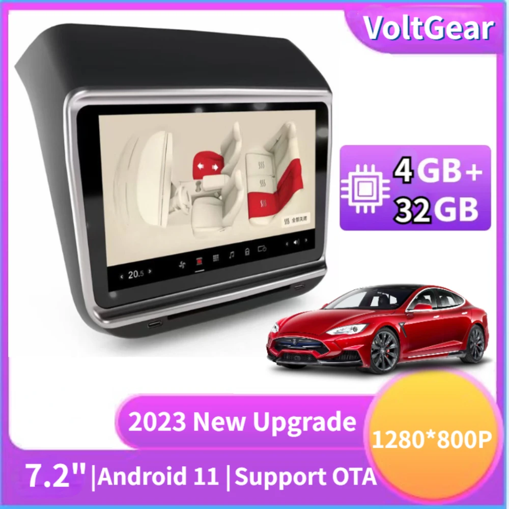 

7.2" Tesla Carplay Screen Android 11 Rear LCD Display Panel For Tesla Model 3 Y Air Conditioner Control IPS Multimedia Player