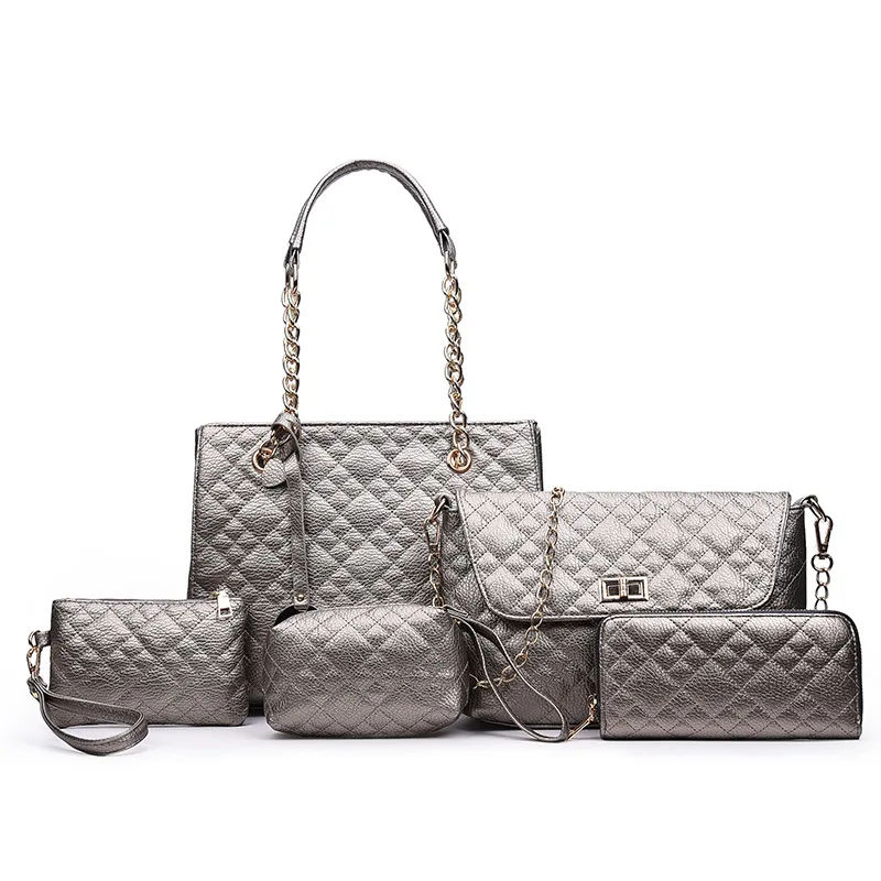 

Fashion Plaid Women Composite Bags Set Soft Leather Large Capacity Shoulder Bags for Female 31*10*24 CM