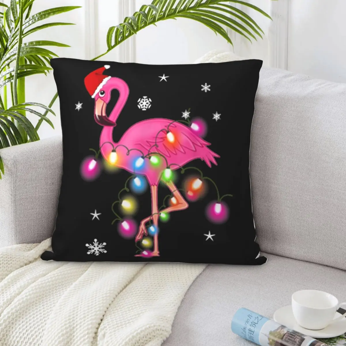 Красивый розовый фламинго рождественский принт для взрослых бренд на Хэллоуин