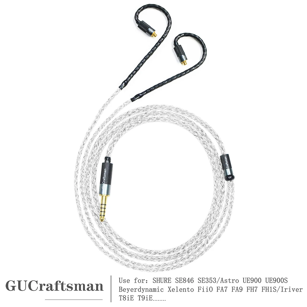 GUCraftsman 5N OFC посеребренные + графеновые MMCX кабели для наушников SHURE SE846 SE535 Xelento Remote T8iE T9iE DK3001Pro UE900S GUCraftsman 5N OFC посеребренные + графеновые MMCX кабели для наушников SHURE SE846 SE535 Xelento Remote T8iE T9iE DK3001Pro UE900S
