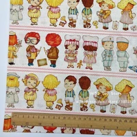 100x110cm cartoon tomato soup doll baby cotton fabric for diy clothes bibs coated bed sheets cotton cloth home decro