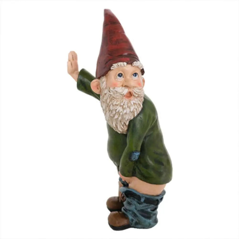 

Garden Peeing Dwarf Resin Cartoon White Beard Old Man Statue Christmas Crafts Gift Ornaments Decorations Home Christmas Decors