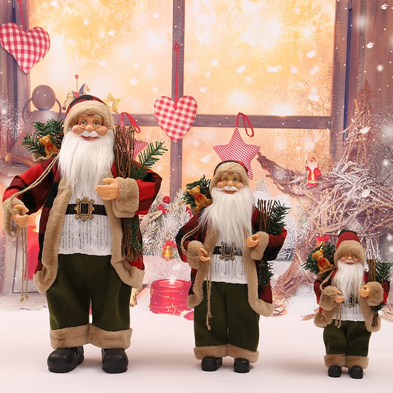 

Big Santa Claus Figure Christmas Santa Plush Toys Clause Christmas Decoration for Home Christmas Gift Decoration Ornament