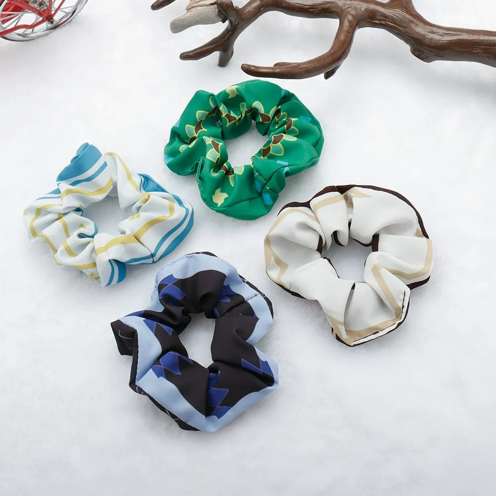 Anime Genshin Impact Cosplay Hair Scrunchie Kazuha Hutao Venti Itto Ganyu Ayaka Xiao Ayato Baal Fashion Accessories Gifts