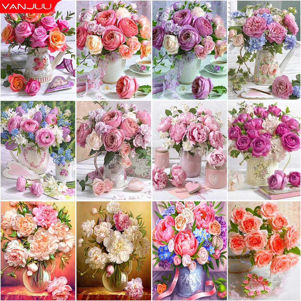 5D алмазная живопись цветок Полный алмаз тюльпан роза сделай сам Алмазная мозаика