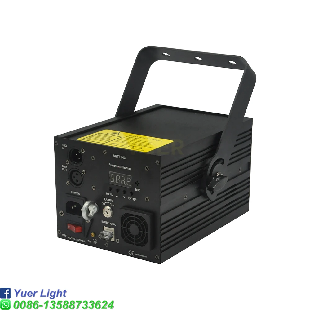 НОВЫЙ Полноцветный 3D лазерный проектор YUER RGB Анимация 4 эффекта DMX контроль 20K